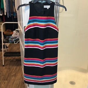 Trina Turk Black Dress with Multicolor Stripes